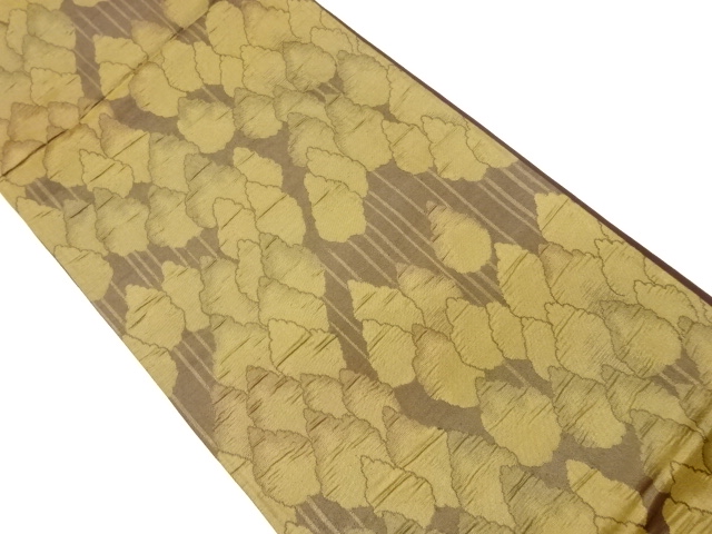 とみや織物製　ふくれ織木々模様織出し袋帯